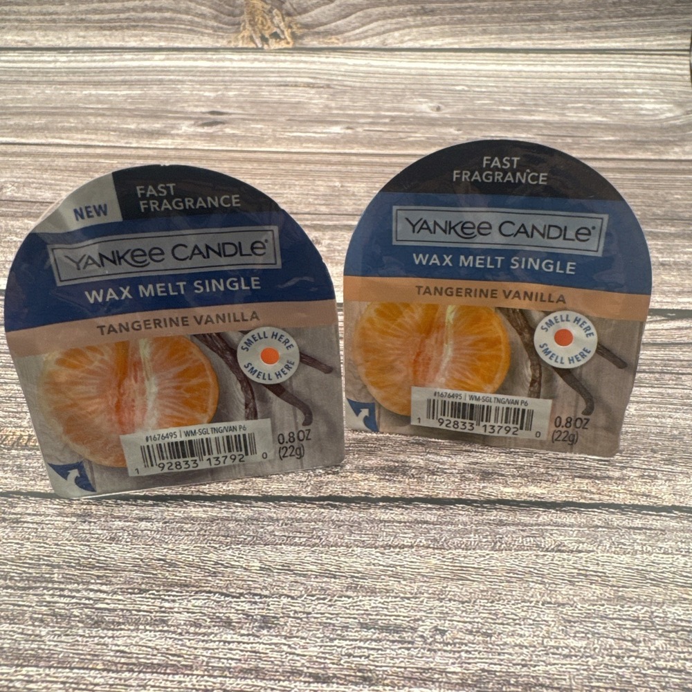 Lot of 2 Yankee Candle Fast Fragrance Wax Melts Tangerine Vanilla New